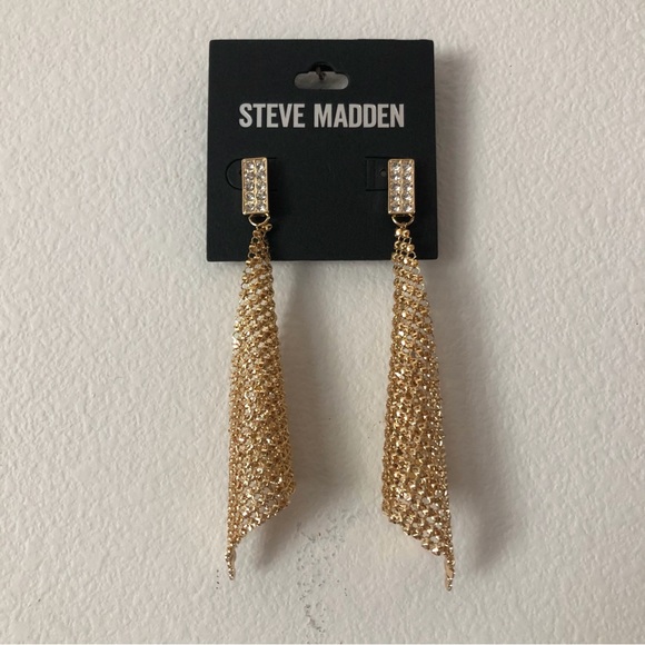 Steve Madden Rhinestone Drop Earrings - Picture 4 of 16